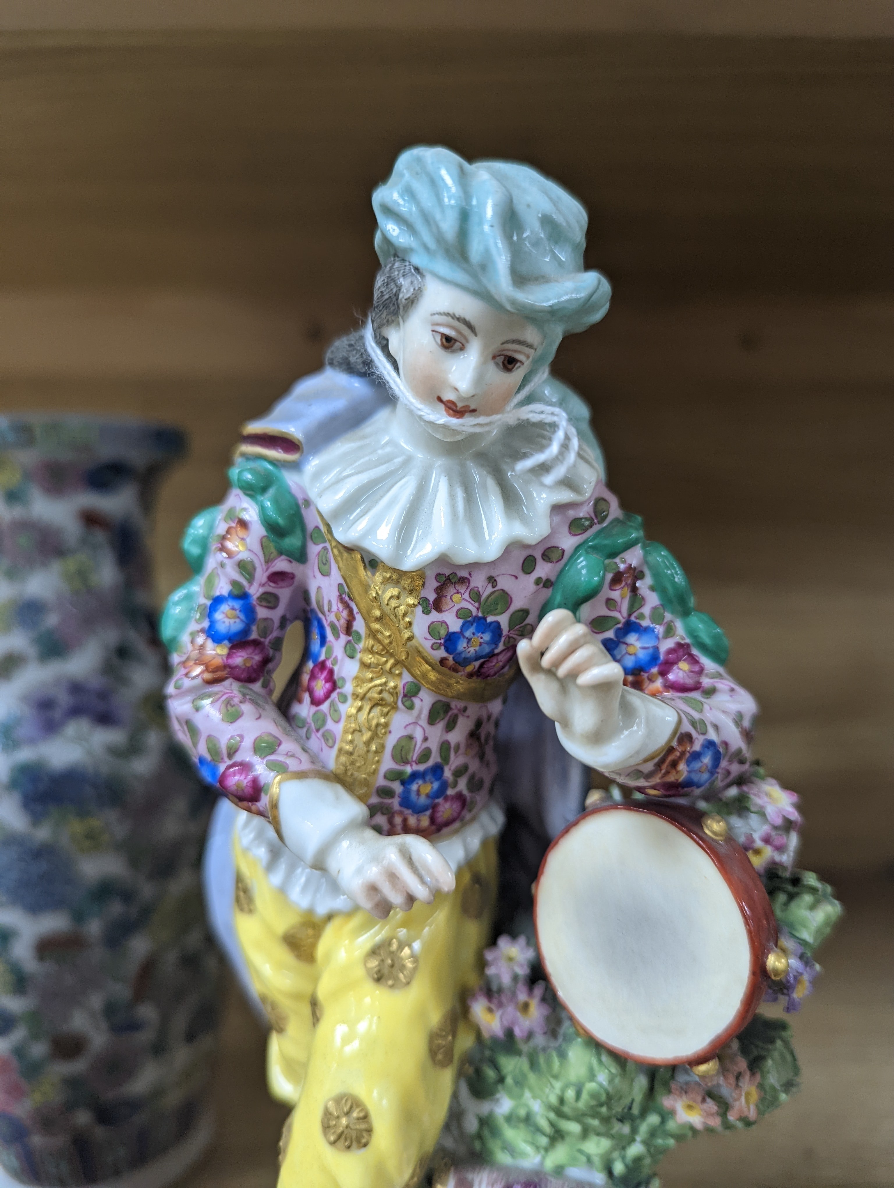 Two Continental porcelain figures, a lady and a gent 27cm